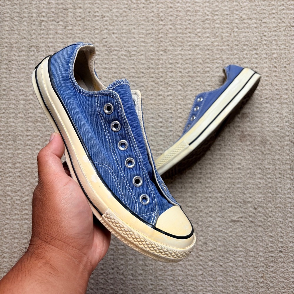 Converse Chuck 70 Low Top Blue Canvas Sneakers Womens 9 Mens 7